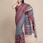 Grey Woven Handloom Begumpuri Saree With Blouse Piece