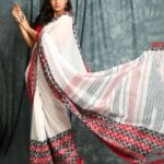 White Woven Handloom Begumpuri Saree With Blouse Piece SUTI-BGMP-22686