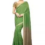 Traditional Handloom Plain Ghicha Saree With Blouse Piece