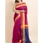Magenta Cotton Handloom with Blue Pallu Saree
