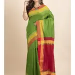 Green Cotton Handloom with Red Pallu Saree