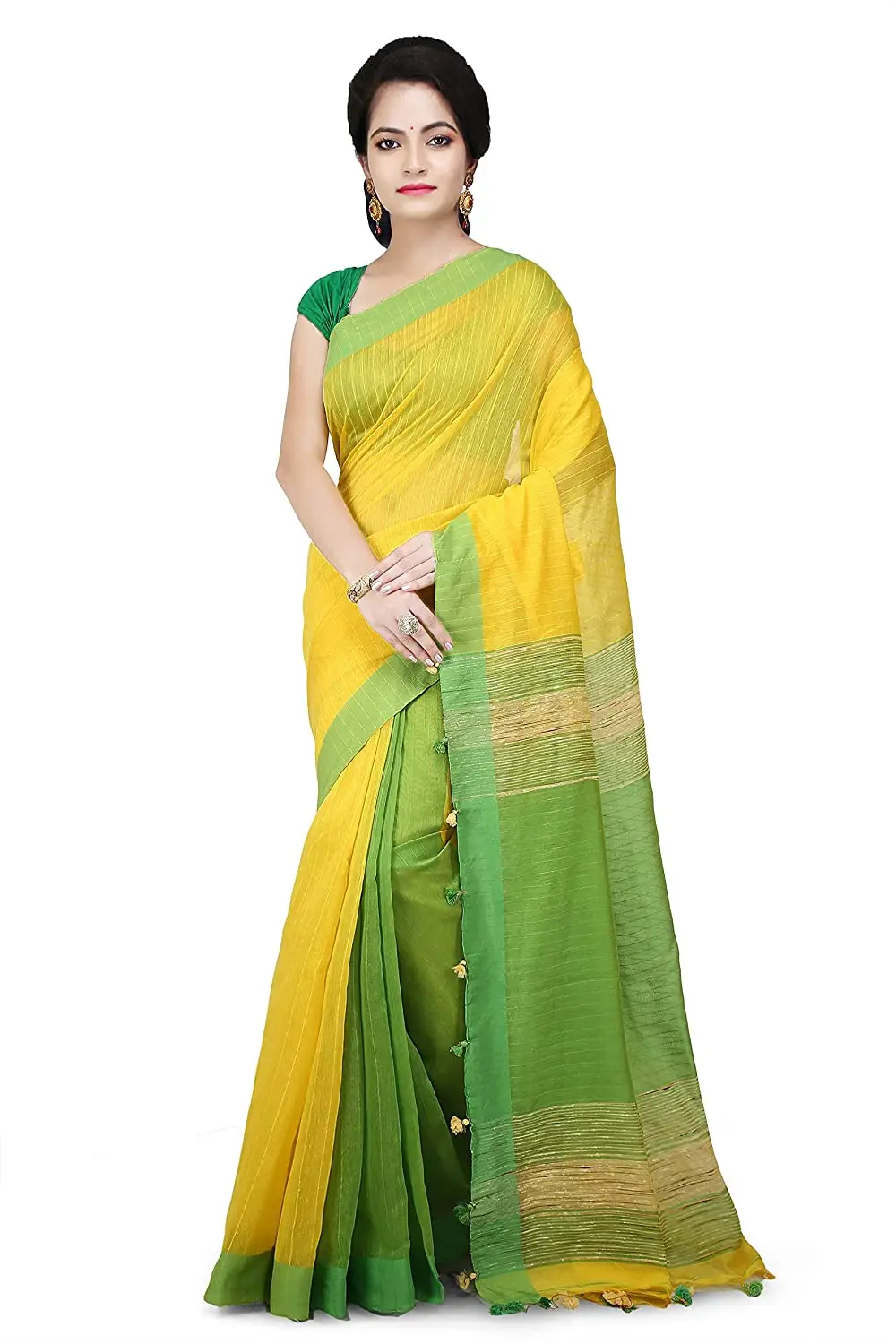 Pure Cotton Women's Sarees With Blouse Piece