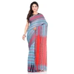 Blue Red Begumpuri Saree