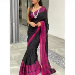 Black Soft Cotton Saree