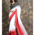 White Handloom Cotton With Weaving Pallu and Unstitched Blouse