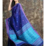 Royal Blue Handloom Saree With Weaving Pallu and Unstitched Blouse