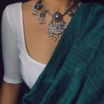 Indian Women Green Colour Pure Mulmul Cotton Saree Without Blouse Piece