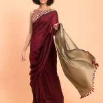 Flaunt Cream Colour Cotton Silk Saree Without Blouse Piece