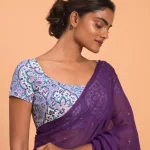 Purple Embellished Pure Cotton Silk Saree without Blouse