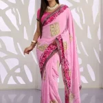 Fav Georgette Saree With Separate Blouse Piece