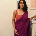 Wine Berry Plain Pure Mulmul Cotton Saree (Model Blouse Not Included)