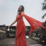 Beautiful Coral Colour Cotton Silk Saree Without Blouse Piece