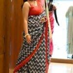 Blue Malmal Cotton Saree With All Over Print