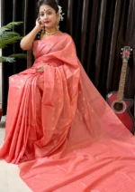Sutisaree Katan Silk weaving Butis With Sequin Work Pallu Saree