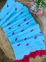 Pure 120 Count Cotton all Body Kalka Embrodery Work Beautiful Saree