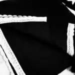 Soft Black Plain Pure 100 Count Mulmul Cotton Saree with lace border