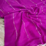 Soft Pure 100 Count Mulmul Byzantine Sequins Zari Work Cotton Saree