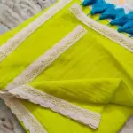 Soft Limerick Plain Pure 100 Count Mulmul Cotton Saree with lace border